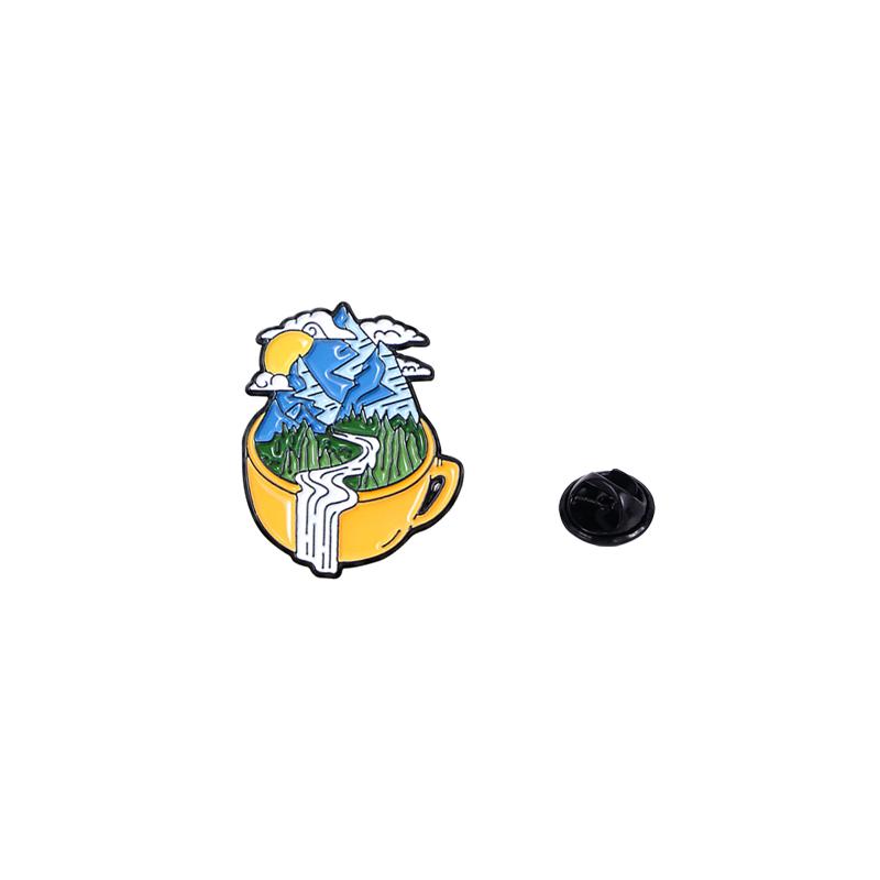 4 Styles Funny Valley Camping Series Enamel Brooches Exploring Wildness Nature Tent Lapel Pins Outdoors Badge
