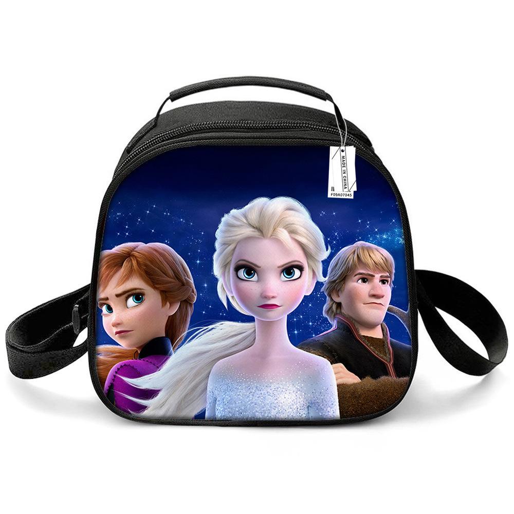 Princess Elsa Cartoon Cute Lightweight Small Meal Bag Elementary School Lunch Box Bento Bag Student Lunch Box