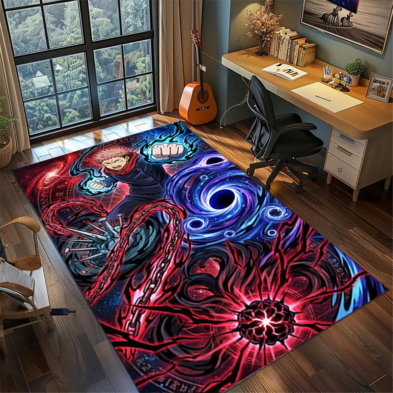 Large Area Floor Mat Carpet "Jujutsu Kaisen" Non Slip Washable Rug for Bedroom Gamer Room Decor—kwq43