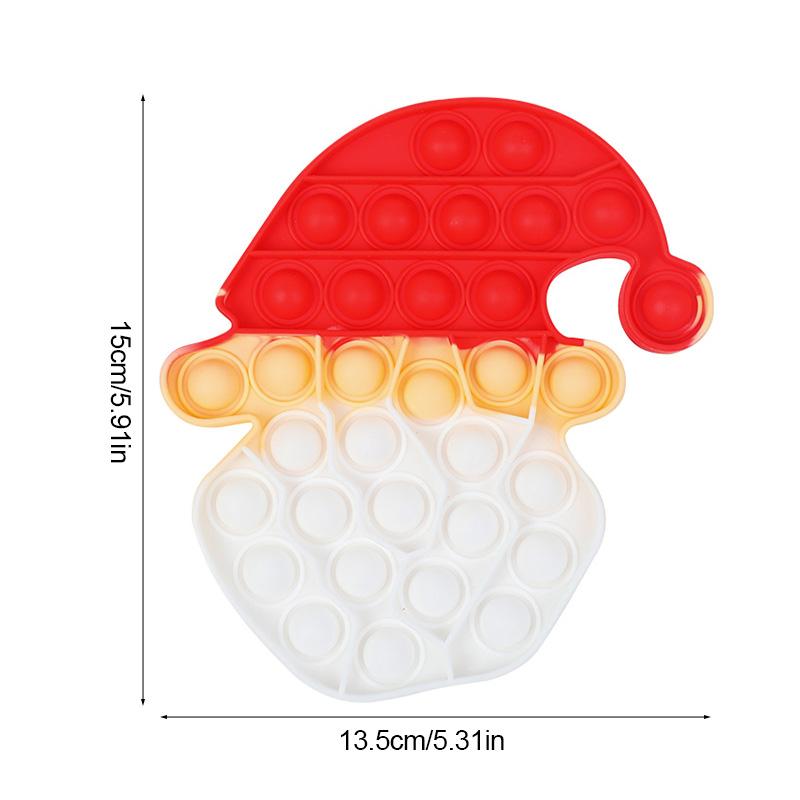 Christmas Pop Fidget Reliver Stress Toys Christmas Decoration Xmas Tree Santa Claus Bubble Sensory Toy Kids New Year Party Gift