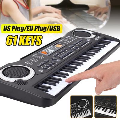 Piano Digital Electronic Organ Keyboard Pianos Musical Instruments 61 Keys Electric Piano with Microphone for Children Kids Gift