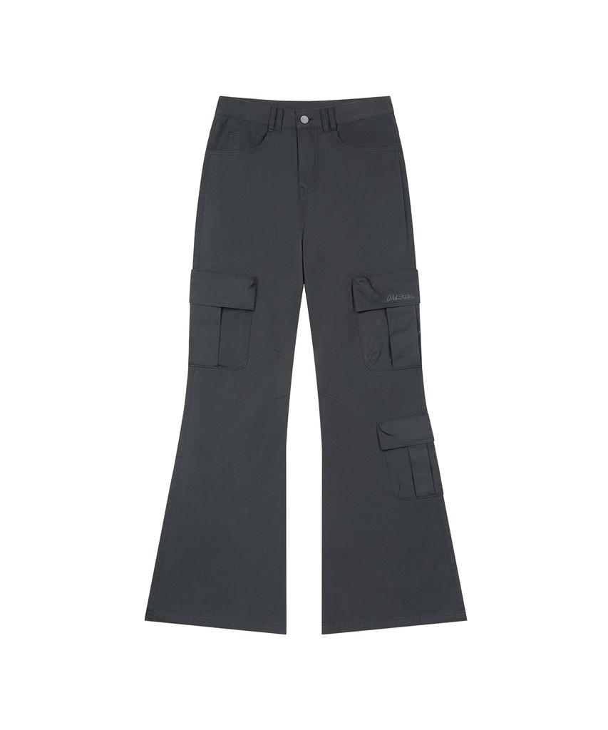 ODDSTUDIO Cargo Pocket Cotton Bootcut Pants - Charcoal