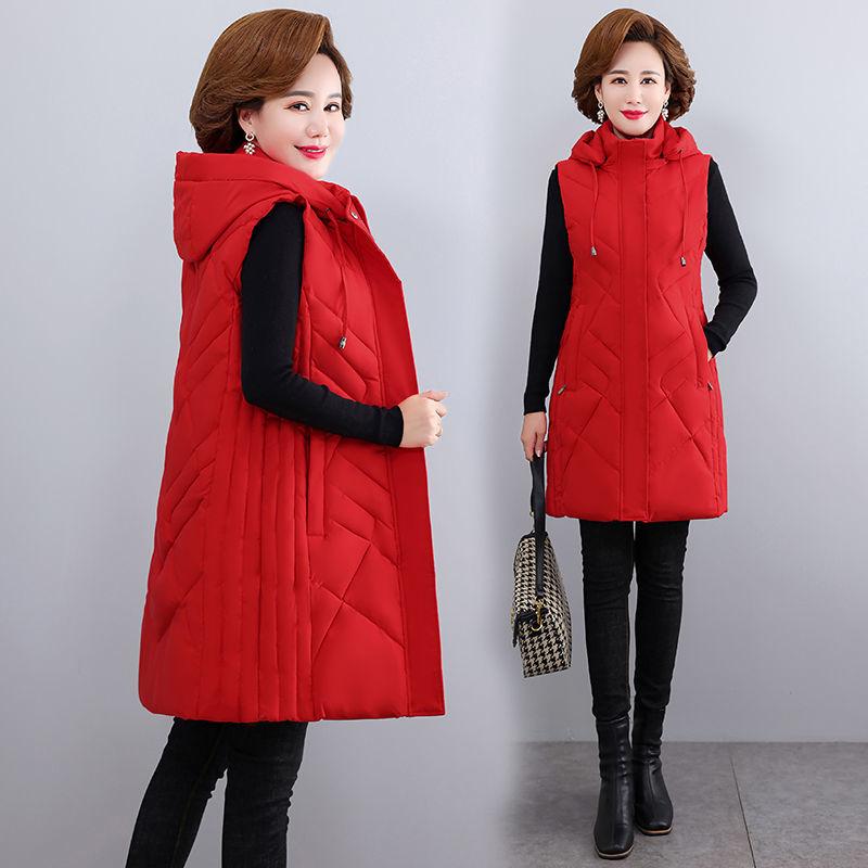 Zimní bunda větší velikosti pro starší ženy Teplá a pohodlná vesta