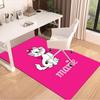 Pink Background White Cat Carpet For Playroom Bedroom Living Room Sofa Home Decorkids Game Area Rug Nonslip Floor Mat
