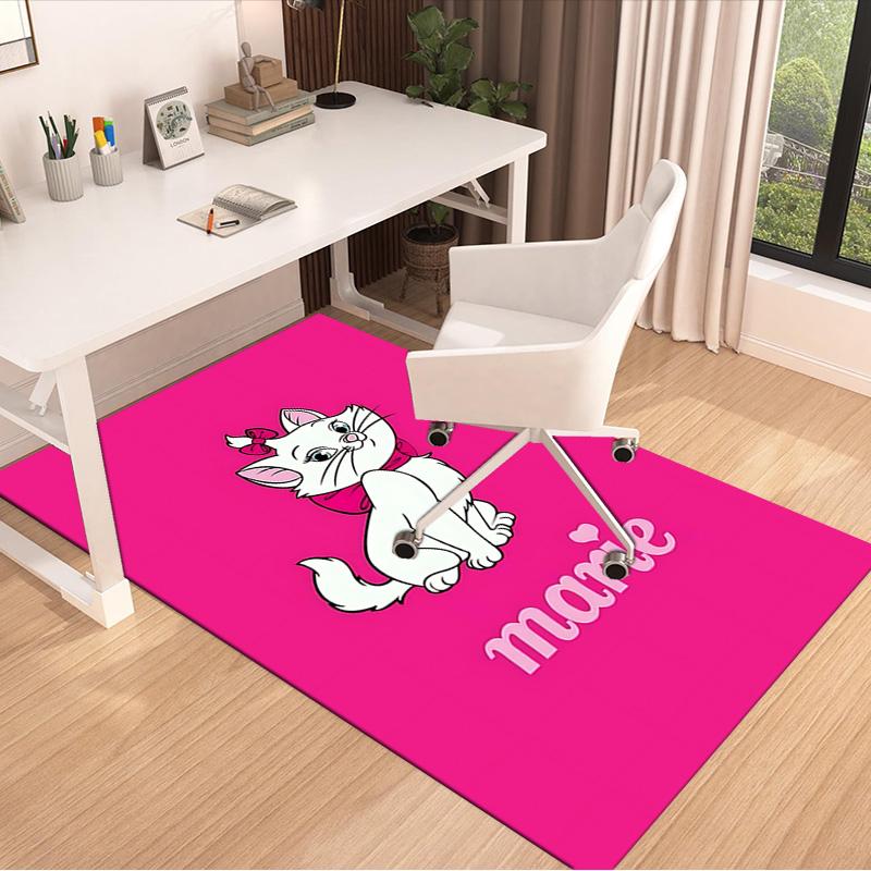 Pink Background White Cat Carpet For Playroom Bedroom Living Room Sofa Home Decorkids Game Area Rug Nonslip Floor Mat