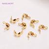 Jewellery Making Supplies Findings Thickened 14k/18k Real Gold Plating 4MM Double-Cup Bead Tip Crimp Cover for DIY
