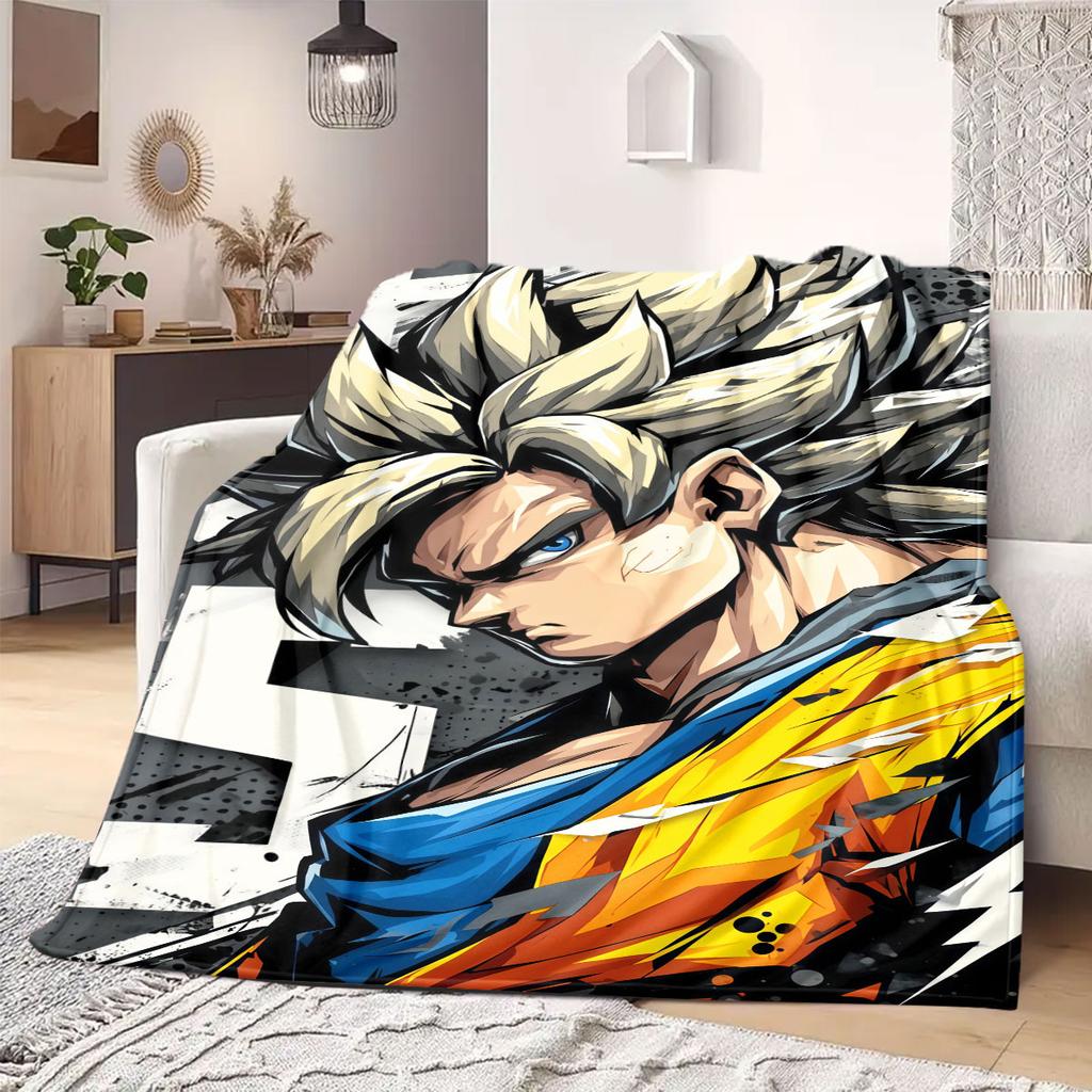 Dragon Ball Print Blanket Warm Comfortable Flannel Blanket Suitable for Bedrooms,Sofas,Beds,Chairs,Picnics,Travel