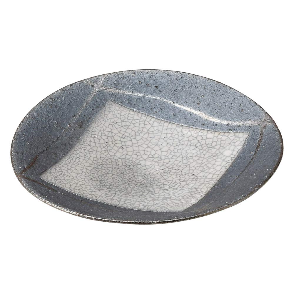 

Shigaraki ware Hechimon plate, 15cm, crackle pattern, Made in Japan, MR-3-3011