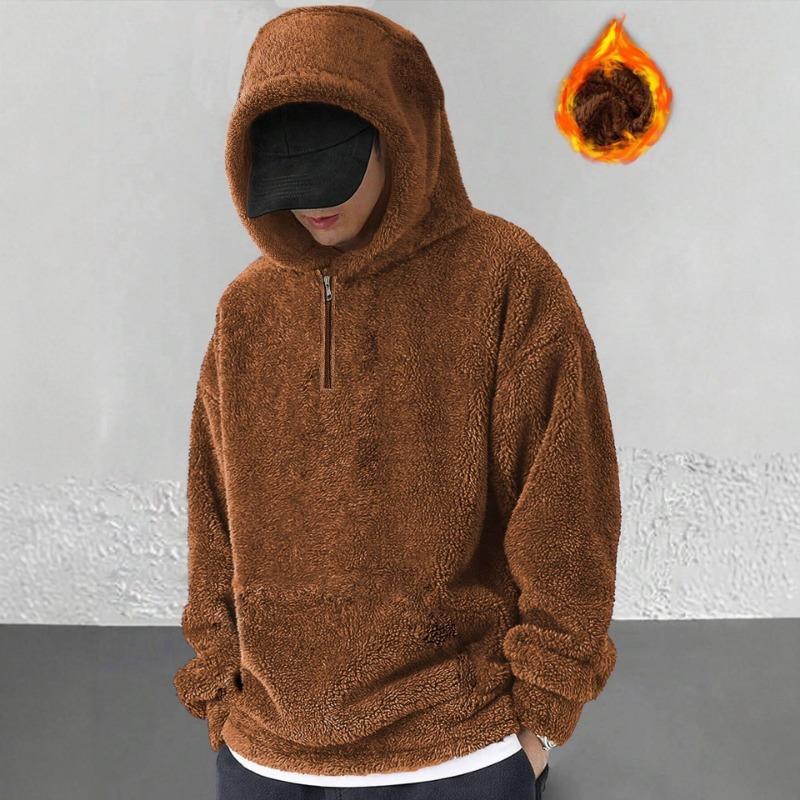 

2026 New Autumn and Winter Zipper Long-sleeved Solid Color Casual Hooded Sweatshirt Jacket XXL помаранчевий