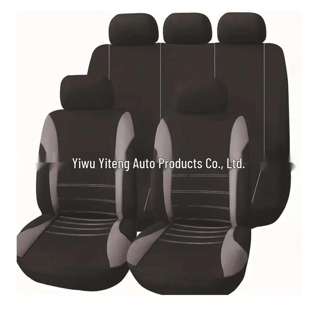 Universal Four Seasons 5-Seat Car Seat Cover, 9-Piece Waistline Fabric Set for Middle East, Europe, and America