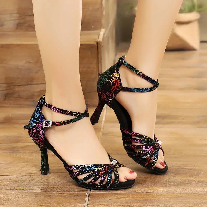 Damesandaler Latindansesko for damer jenter selskapsdans tango dansesko salsa sandaler øvesko dame hæler