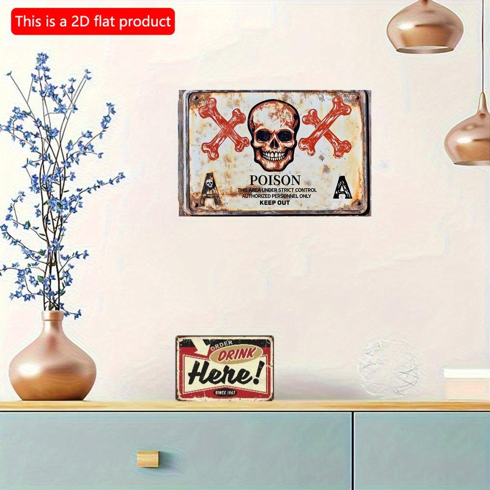 2D flat Wooden 30*20cm Room Decor Dxsign Poison Warning Sign, Wall Art, Engraved Sign, Indoor/Outdoor Decor for Home, Bar, Garage