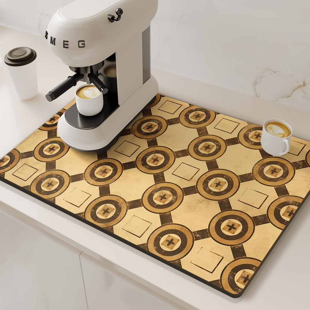 Coffee Machine Mat Drain Pad For Kitchen Non-slip Dish Drying Mats Quick Dry Tableware Faucet Placemat Dinnerware
