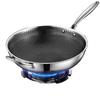 ZISIZ 32CM Stainless Steel Non-stick Wok
