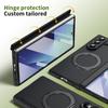 For Samsung Galaxy Z Fold 7 6 5 Phone Case with Tempered Glass, Rotating Magnetic Alloy Stand, Fingerprint Resistant