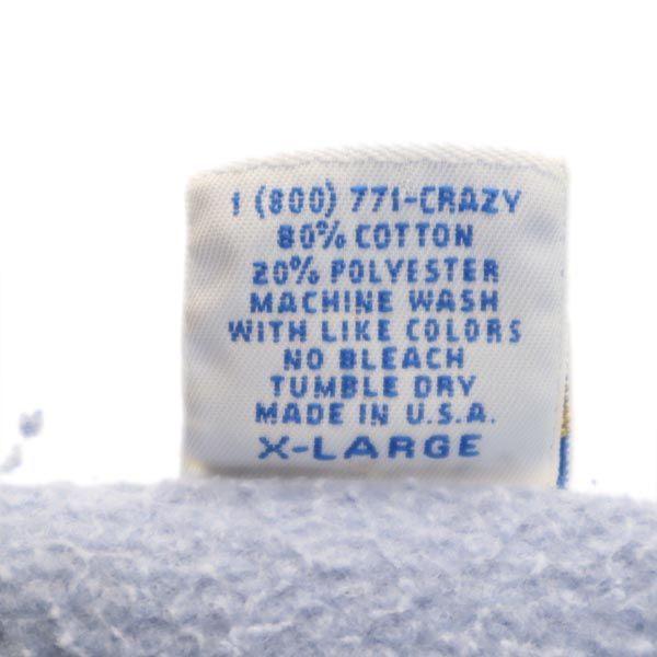 Crazy Shirt 90s Old Long sleeve sweat trainer XL Blue Back brushed Men's Used