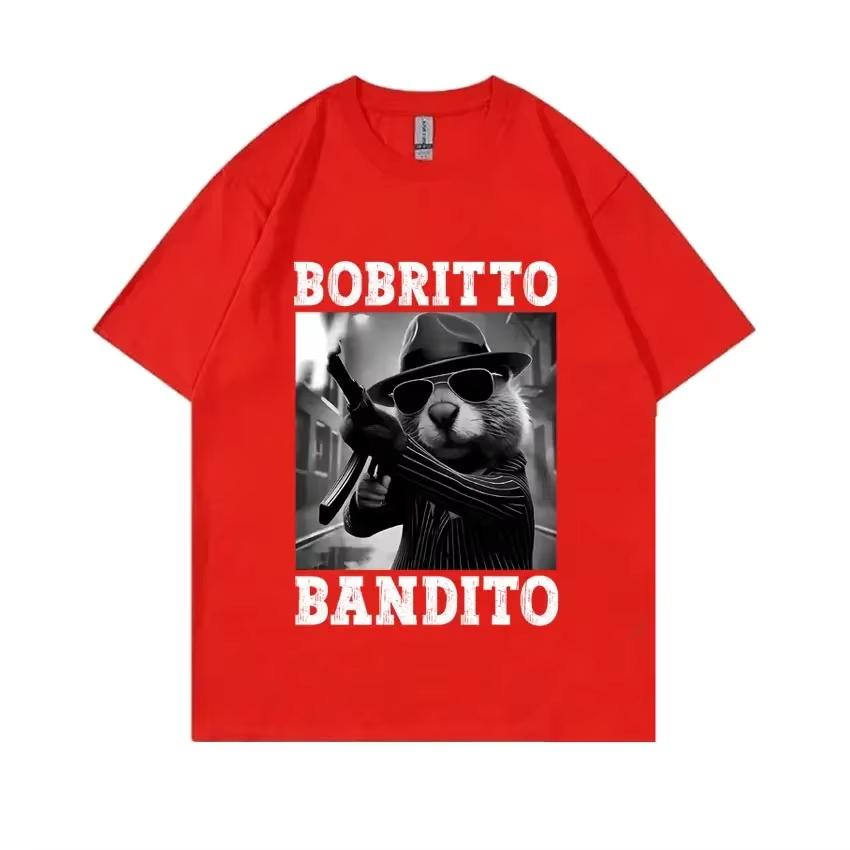 Bobritto Bandito Lustiges Biber Meme Damen Sommer Rundhals Kurzarm T-Shirt Lässiges Humorvolles Oberteil Bequemes Damen T-Shirt