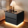 Smart Bedside Table with Wireless Charger and LED Light