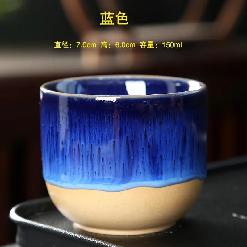 Ofenbrand China Keramik Teetasse Töpferei Jianzhan Trinkgeschirr Temmoku Glasur Porzellan Kung Fu Tassen Set für Wasser Latte Milch