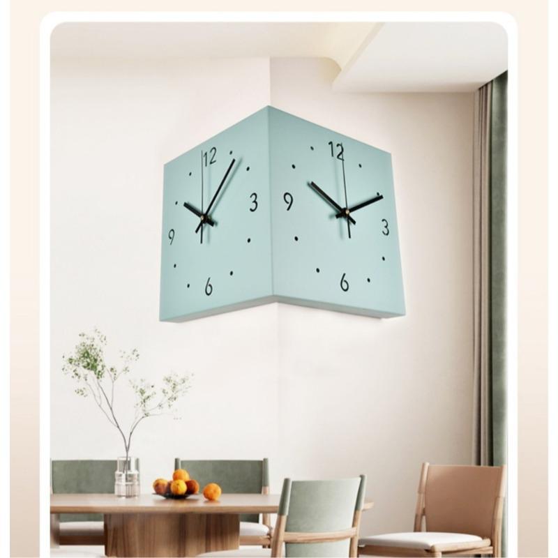 Ins Wind Corner Clock Double Sided Wall Clock Living Room Creative Simplicity Modern Double Sided Wall Clock No Punching Fashion