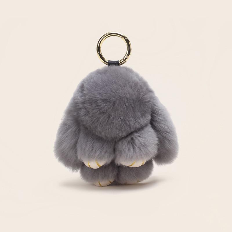 Whimsical Rabbit Plush Fur Keychain Colorful Bunny Gift Accessory For Girls Style