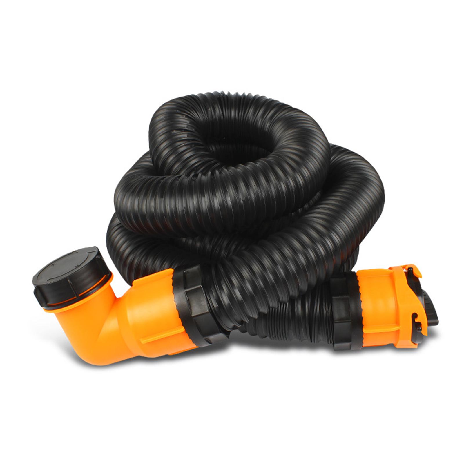 

Канализационный шланг для автофургона, 3-дюймовая канализационная труба для автофургона, длина усадки 1,3 метра, длина растяжения 4,8 м чёрный