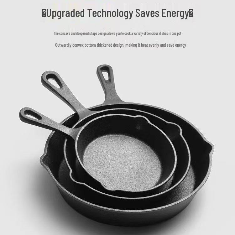 Antihaft-Gusseisenpfanne: Kleine Bratpfanne mit flachem Boden, altmodisches Omelett-Kochgeschirr, induktionsgeeignet