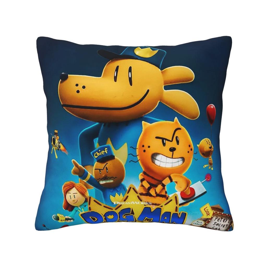 Dog Man Cat And Cute Man Square Pillowcase Pillow Cover Cushion Decor Comfort Throw Pillow for Home Living Room
