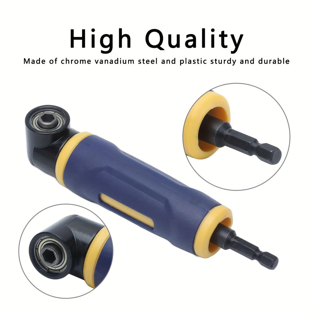 Right Angle Drill Adaptor 90 Degree Yellow Blue Drills Attachment Extension Driver 
