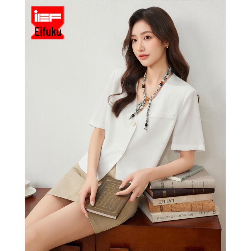 IEF Women s Short Sleeve Round Neck Blazer M
