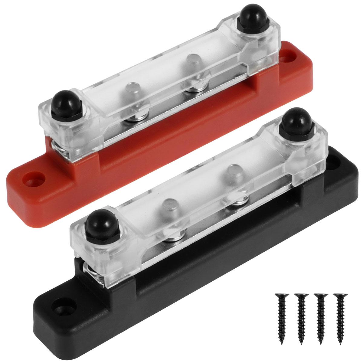 

4Way Battery Terminal Distribution Block 150A 48V Power Distribution Block M6 Terminal Studs Bus Bar Distributor Block