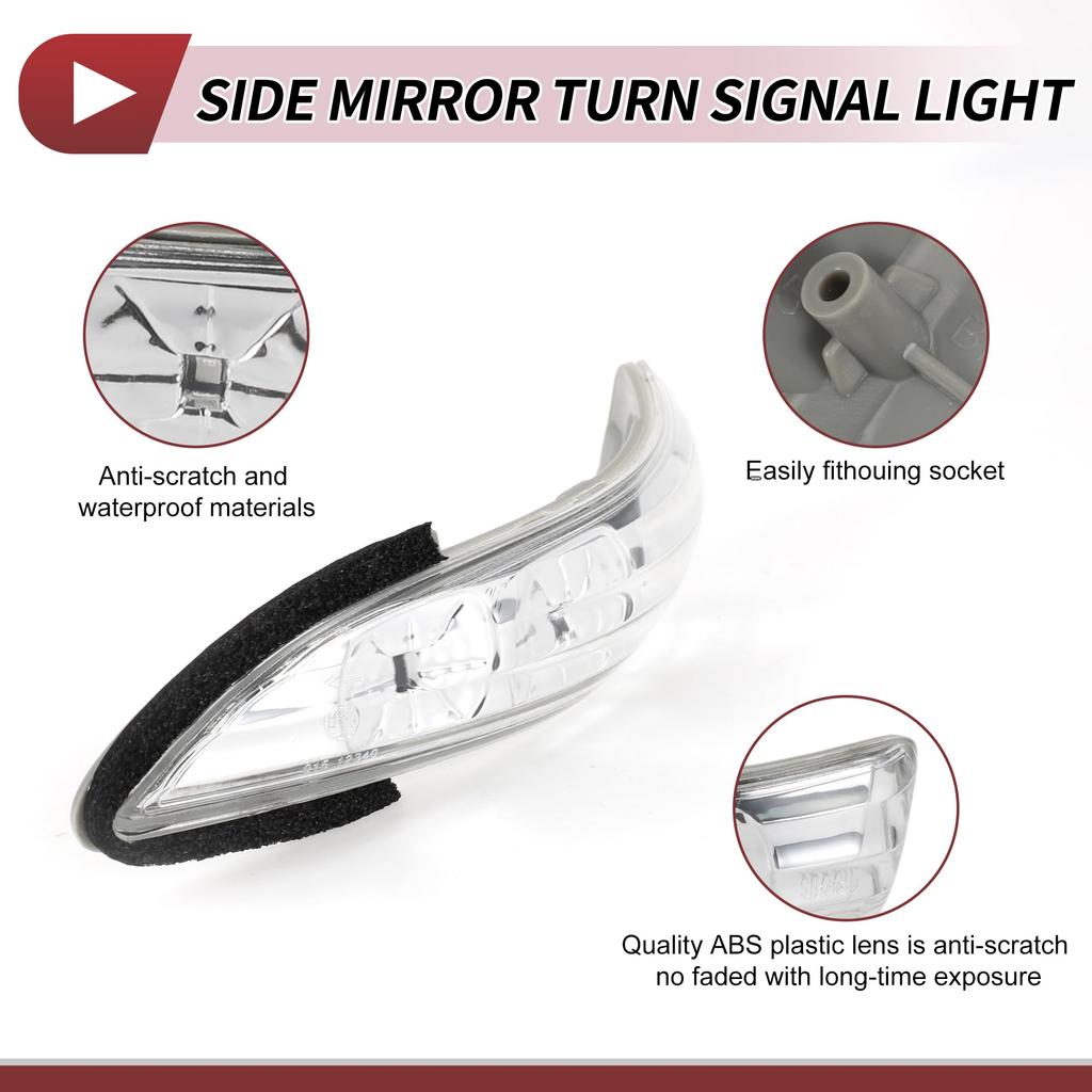 HEROFFIX Left LED Turn Signal Mirror Light for Hyundai Coupe Part 876132M000 GE-NESis (2008-2016), Number