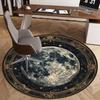 Luxury Moon Round Rug - Crystal Velvet, Non-Slip Water-Absorbent Carpet for Living Room & Bedroom Decor