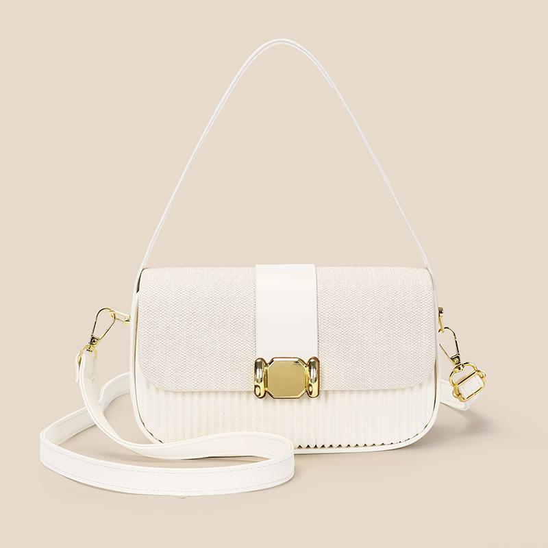 Womens Fashion Shoulder Bag Crossbody Bag Soft PU Leather Handbag with Adjustable Strap Lightweight Casual Daily Commute All-match Solid Color Bag белый 1670₽