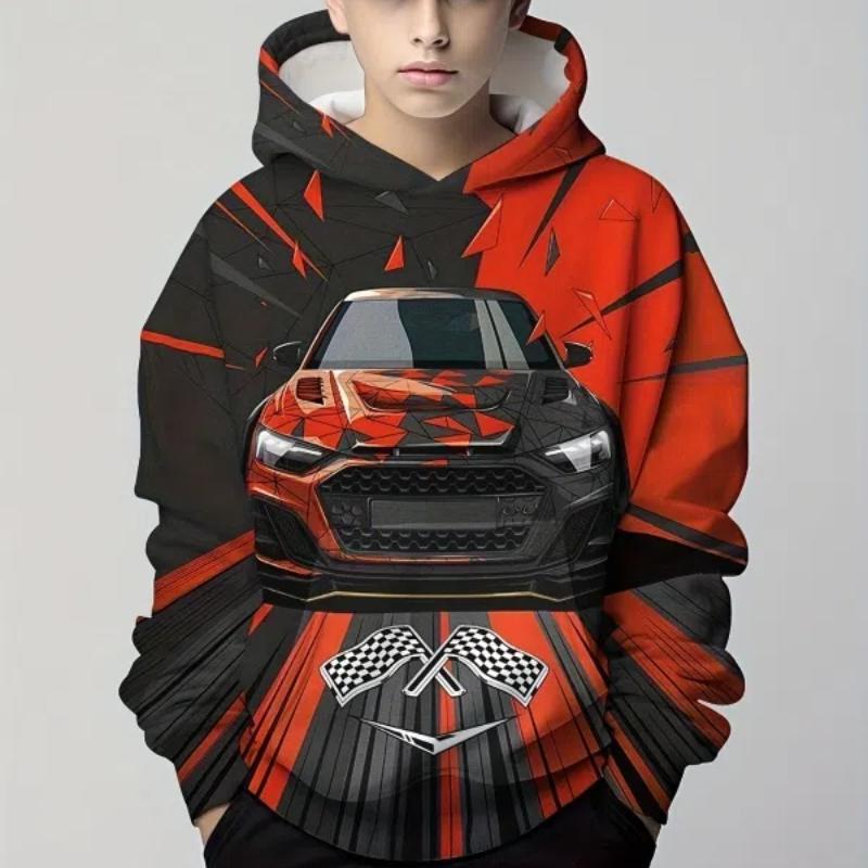 Stylish Lion 3D Printing Boys Casual Pullover Long Sleeve Hoodies Sweatshirt For Spring Fall Kids Hoodies Tops Outdoor Clothing