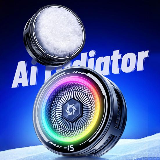Phone Cooling Fan for Gaming Live Streaming Magnetic Cellphone Radiator with RGB Lights Universal Mobile Phone Cooling Fan for Phone Tablets
