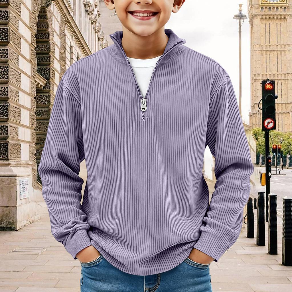 Kids Sweatshirt Boys Long Sleeve Shirts Soild Casual Pullover Shirt Outdoor Fall Clothes For Teen Boy