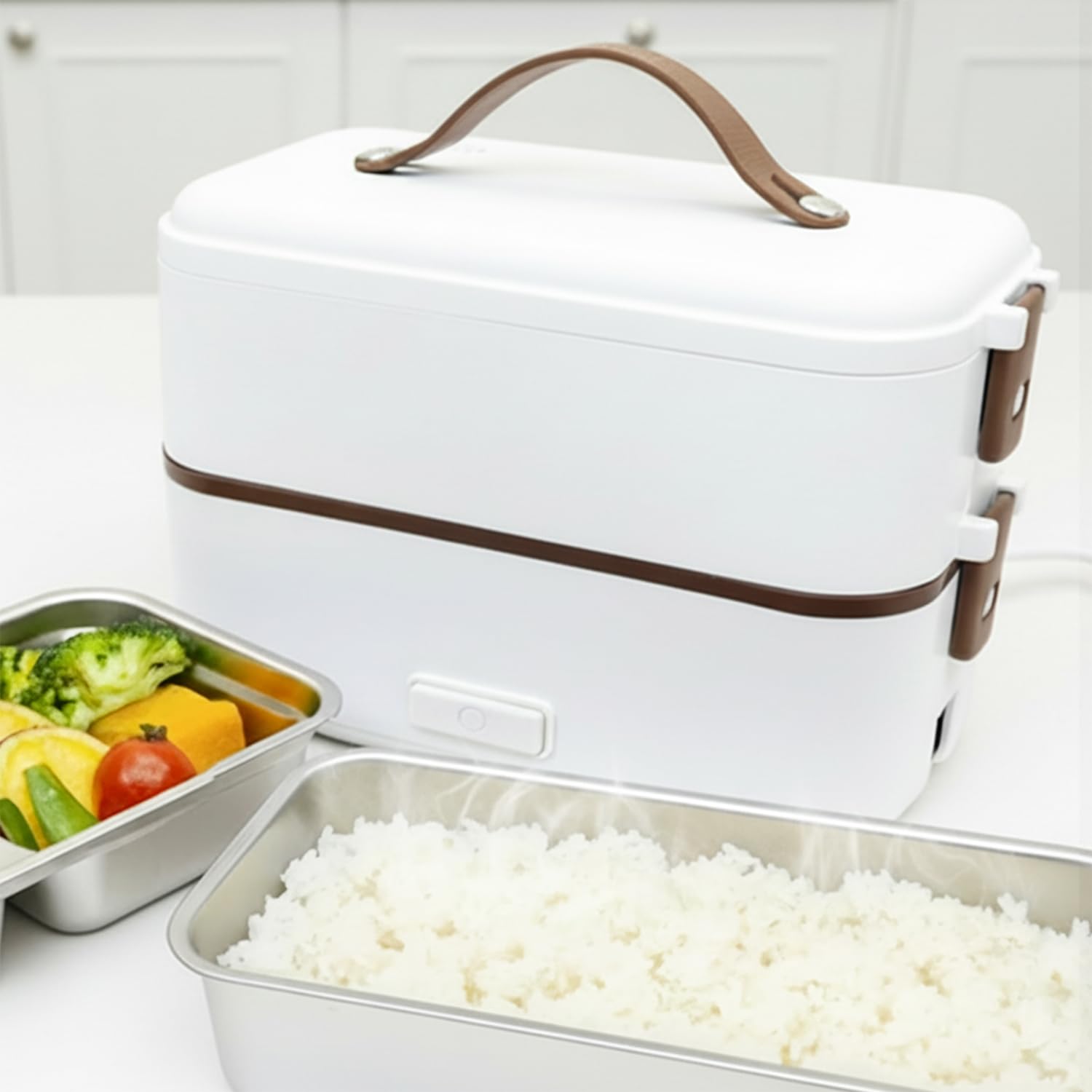 

[2026 Model, Say Goodbye to Convenience Store Bento Boxes.] Bento Rice Cooker, Maximum 2 Cup Capacity, Simultaneous Cooking of Rice and Side Dishes, C