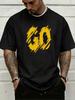 Unisexs Short Sleeve Tee Go Away Scratch Letter Graphic Crew Neck Soft Streetwear Summer Bright Blue Loose Daily Casual Fashion Top