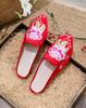 Slippers, pointed fashion casual embroidered slippers, one-pedal casual women's fabric slippers sandals in summer