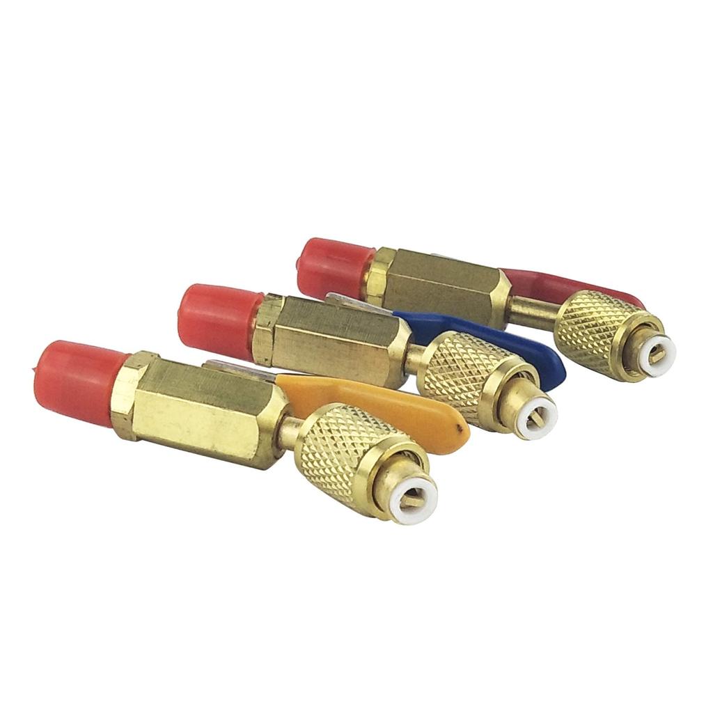 Wisepick 1/4" Ball Valve Air Conditioner Shut-off Valve Set for SAE R134A, R12, R410A,