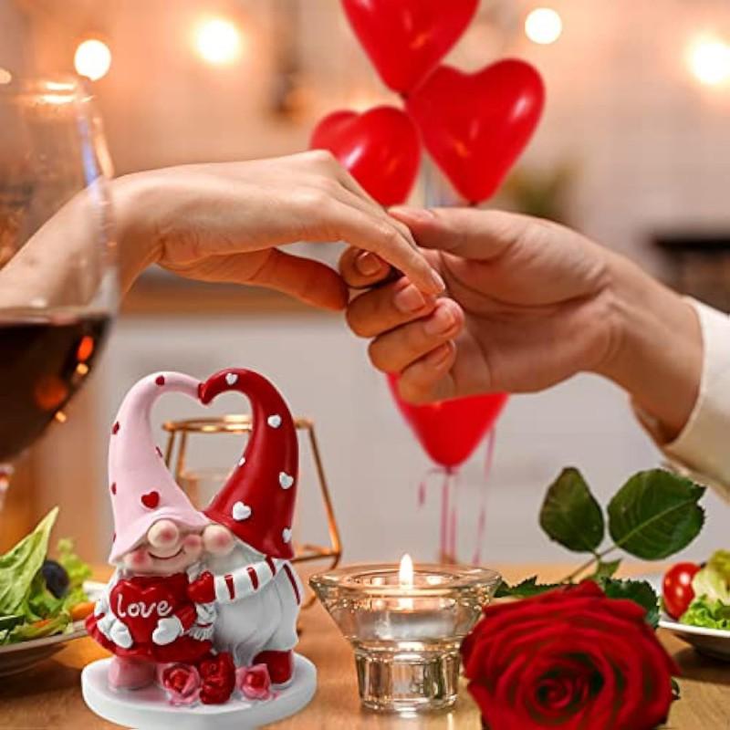 Valentine Gnome Figurine Resin Sculpture Home Desktop Decor Christmas Cute Ornament