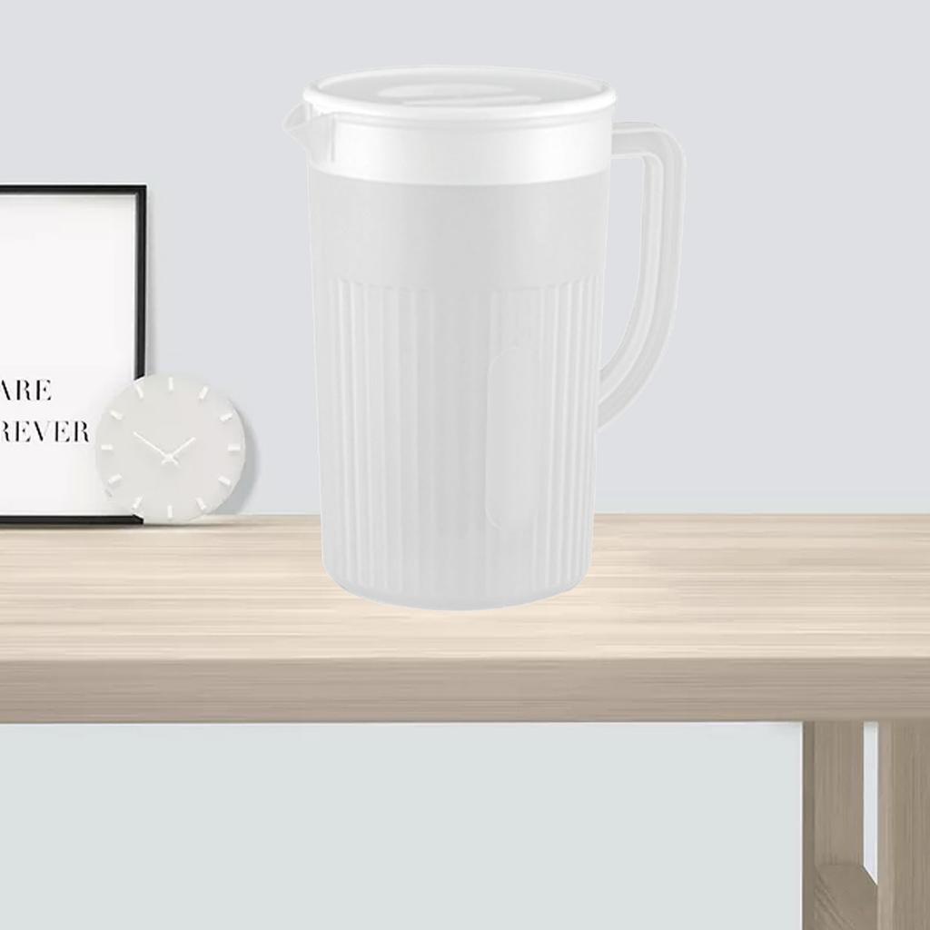 Plastic Pitcher with Lid Large Capacity High Temperature Resistant Cold Water Jug for Juice Tea