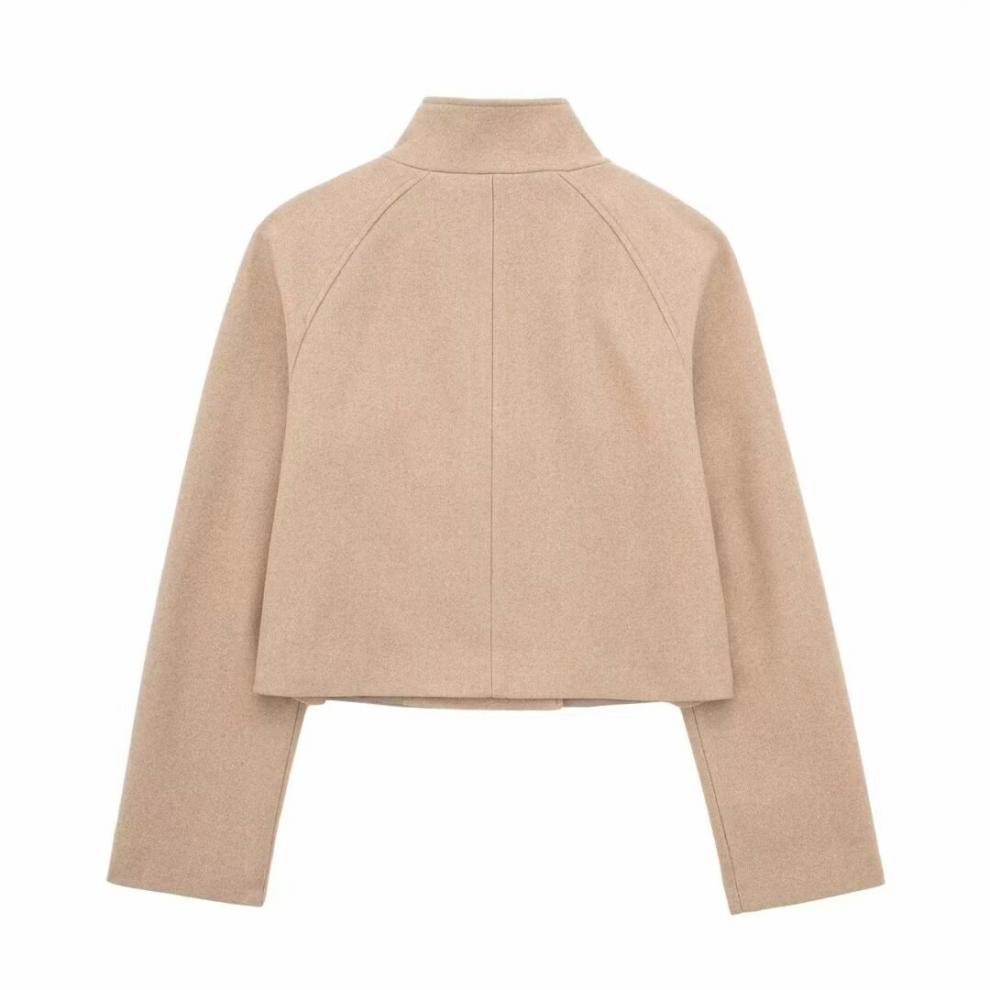 Autumn Women's Street Fashion Double-Breasted Short Woolen Coat