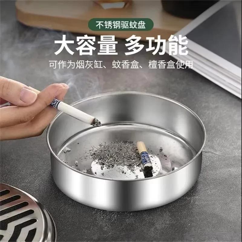 1/2 Pcs Hot Sale Portable Stainless Steel Mosquito Coil Holder Household Round Hollow Out Fireproof Incense Holder Base with Lid