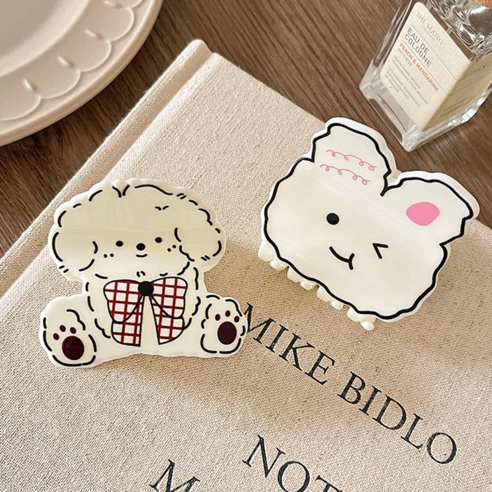 Acrylic Cartoon Animal Hair Claw Korean Style Spotted Cat Hair Clip Sweet Small Shark Clip Girls