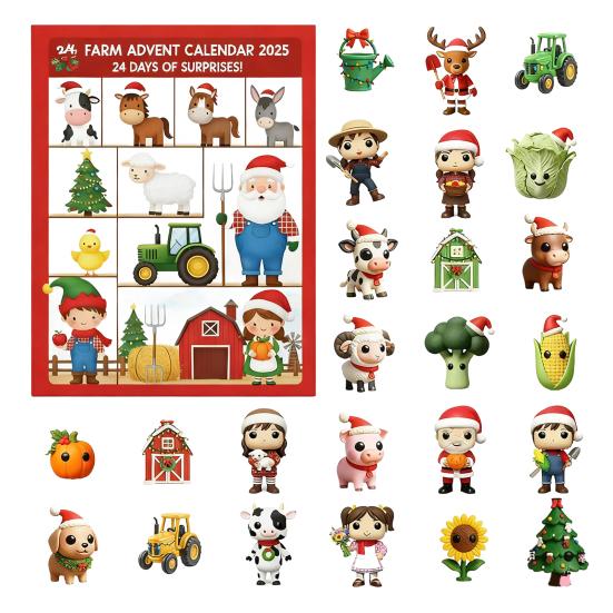Vánoční adventní kalendář Design s farmou 24denní odpočítávání Dekorace Dětské překvapení Adventní kalendář Sváteční dekorace