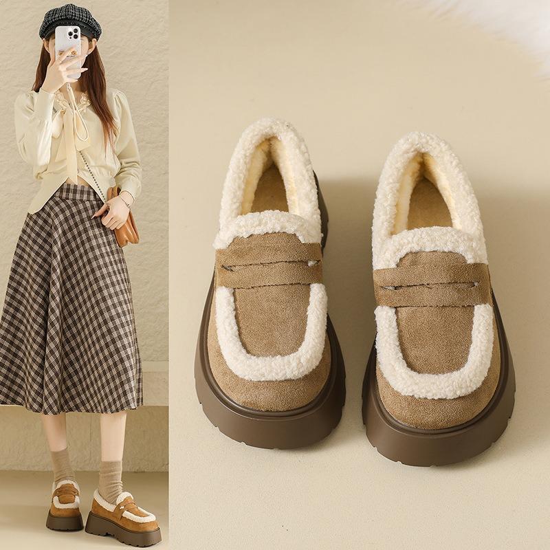 Mao Mao Mouth Cotton Shoes Women's New Winter Thick-soled Velvet Warm Casual Student Cotton Shoes