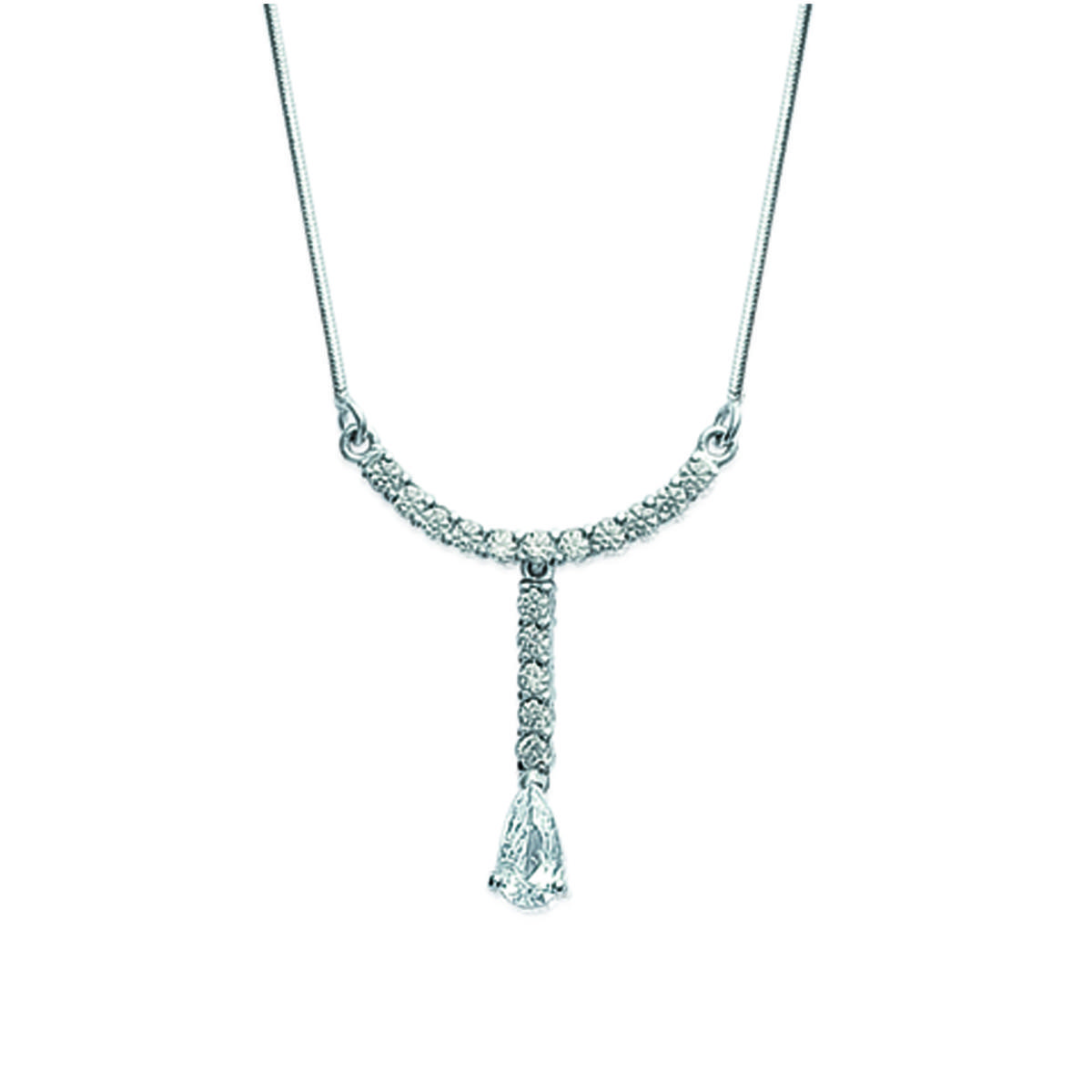 

Les Trésors De Lily [F0353] - Collier Argent Alicia Blanc argenté (rhodié) - 28x21 mm