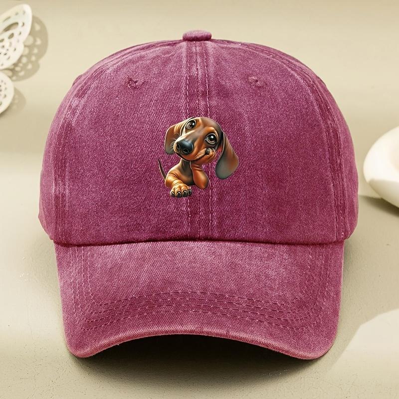 Dog printed baseball cap with fashionable and simple design suitable for daily leisure and versatile use